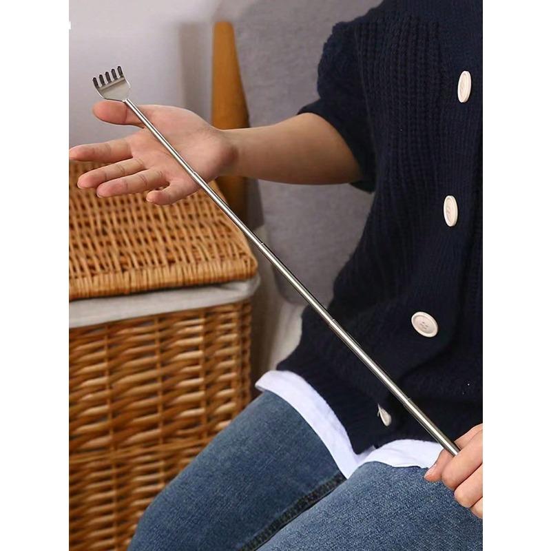 Pen-Style Retractable Back Scratcher - Stainless Steel Portable Itch Relief Tool, Multi-Function Massager