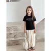 Brand Name Children's 2024 Summer New Short-Sleeve T-Shirts for Older Kids, Girls' Clothing, Boys' Half-Sleeve Shirts, Pure Cotton with Prints