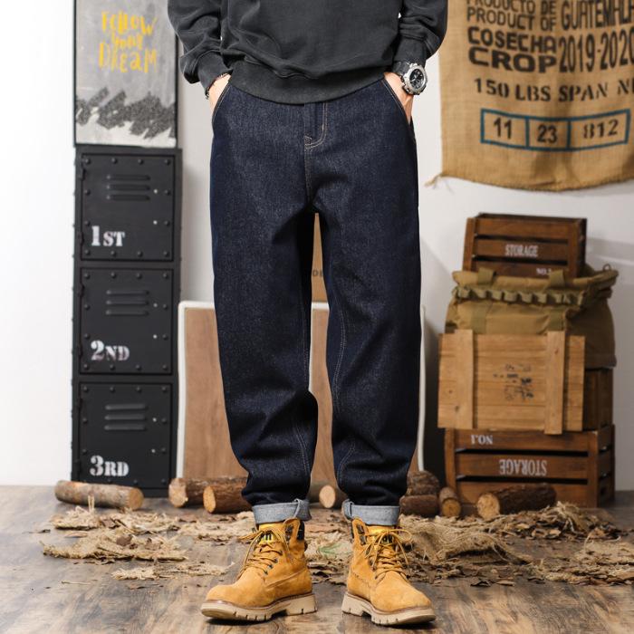 

Джинсы не выцветают Denning Blue Harem Jeans Мужские осенние прямые шаровары Мужские осенние American Bull 33