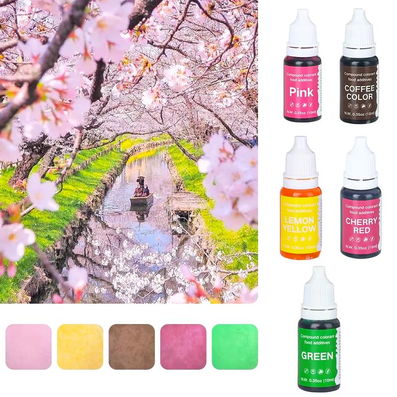 5pcs of Water Oil Dual-use Pigments Suitable for Various Hand Dyeing Purposes Plasticine Handmade Soap Baking Cream Coloring Etc
