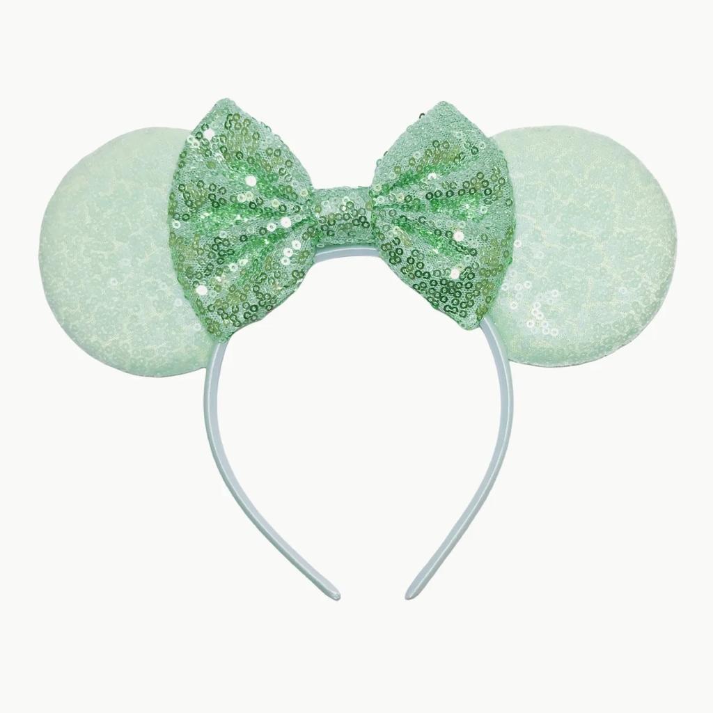 Mouse Ears Headband For Girls Adults 5'' Sparkly Sequin Bow Hairband Festival Party Travel DIY Hair Accessories