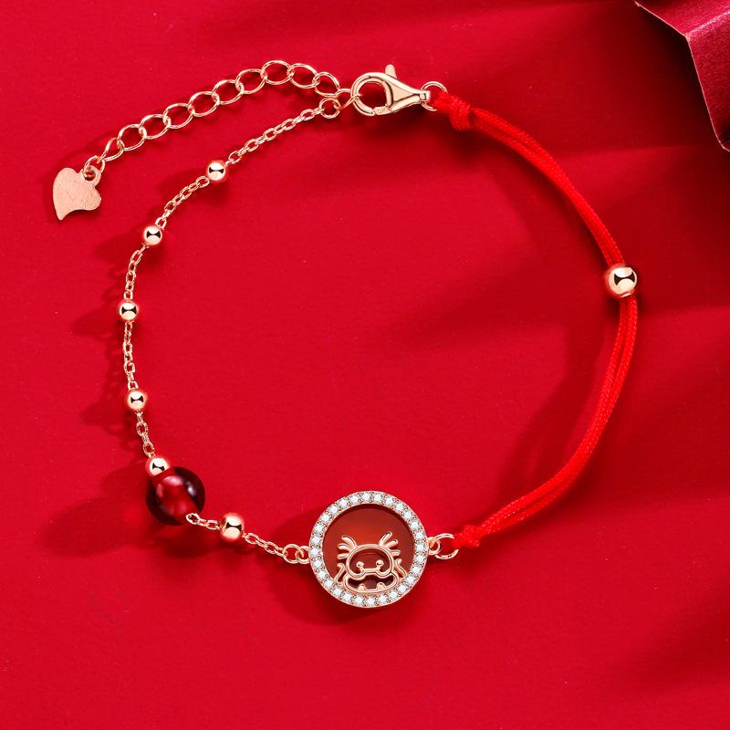 Dragon Lucky Menglong Red Rope Bracelet Female Natal Guochao Weaving Hand Rope Accessories