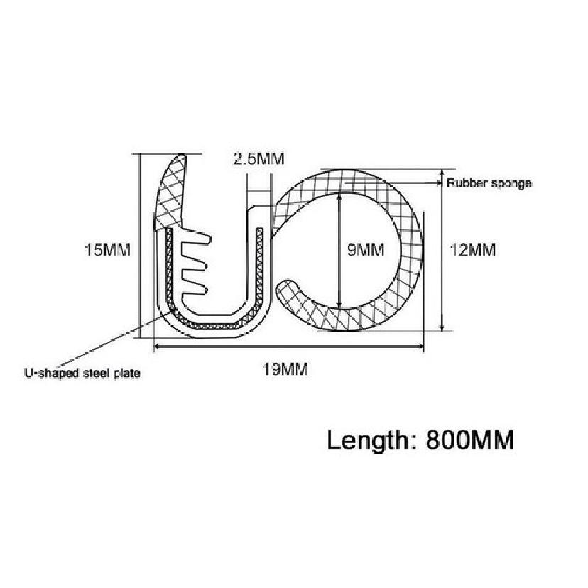 2PC Car Door Edge Guard Moulding Trim Rubber Edge Strip Seal Anti-Wind Protector