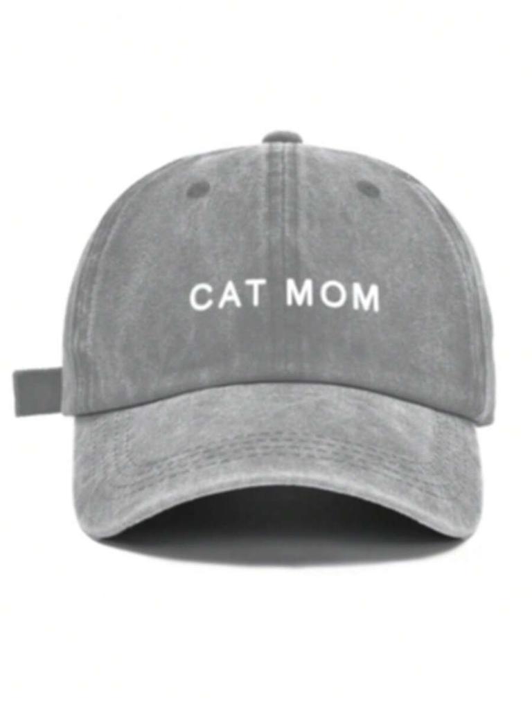 Pink Cat Mom Printed Baseball Cap Casual Adjustable Dad Hat For Outdoor Sports