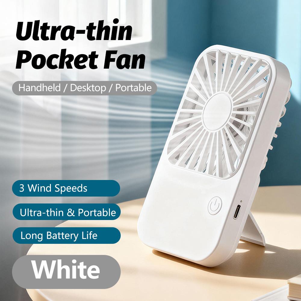

Mini Portable Fan Cute Design 3 Speed Personal Handheld Fan USB Rechargeable Desktop Fan For Indoor Travel белый