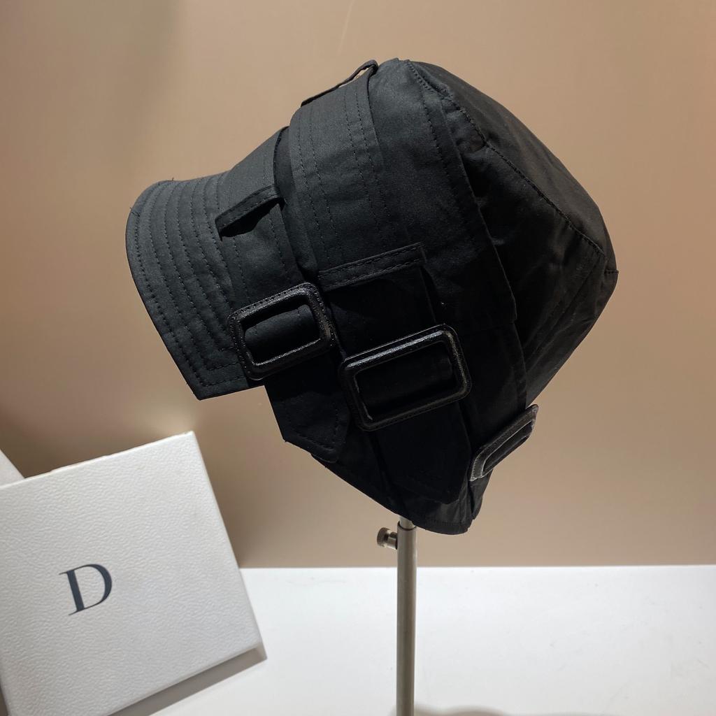 Japanese Designer Belt Buckle Personalized Bucket Hat Women'S Spring And Autumn Cotton Breathable Face Covering Casual Bucket Hat