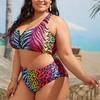 New Swimsuit Women's Split Leopard Print Large Size Bikini Swimsuit