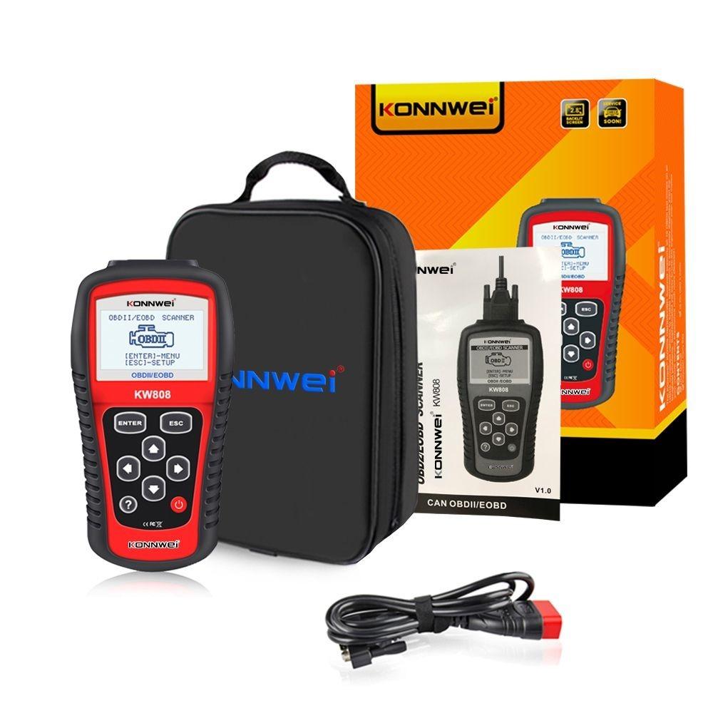 KONNWEI KW808 OBD2 Auto skener OBD2 Automotive Diagnostic Scanner Tool Nástroje na čítanie chybových kódov motora pre autá