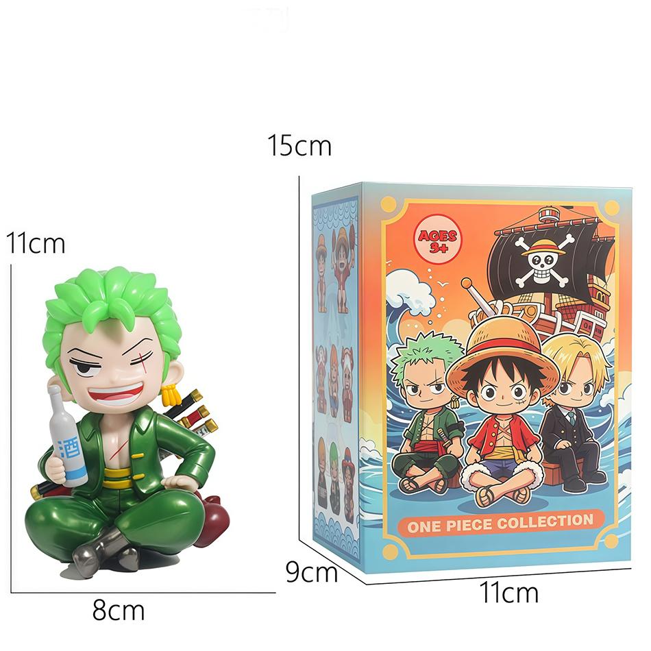 1-8Pcs One Piece Q Edition Doll Food Series Cute Luffy Zoro Ace Sanji Yamato Model Cartoon Collect Car Desk Decoration Toy Gift
