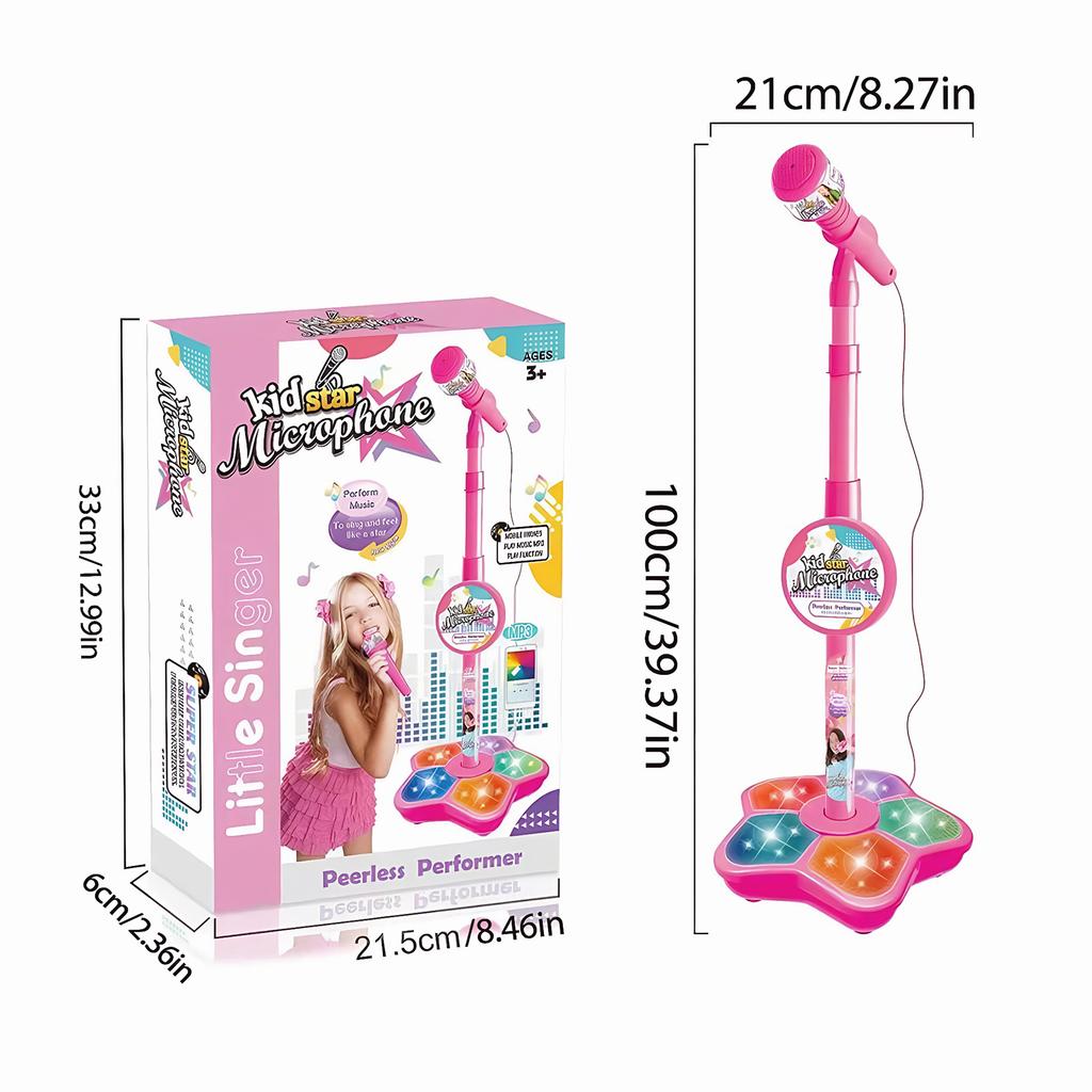 Kids Microphone with Stand Karaoke Song Machine Music Instrument Toys Brain-Training Educational Toys Birthday Gift for Girl Boy