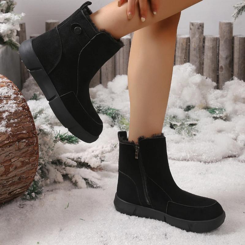 Snow Boot Women Winter New Suede Women Short Boots Natural Wool Warm Non-slip Women's Ankle Boots