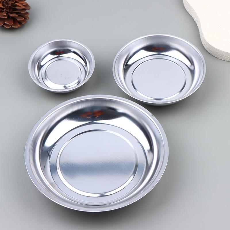 Stainless Steel Magnetic Trays Circular Rectangular Magnetic Parts Bowl Bolts Nuts Screw Storage Tray Metal Tool Holder Plate