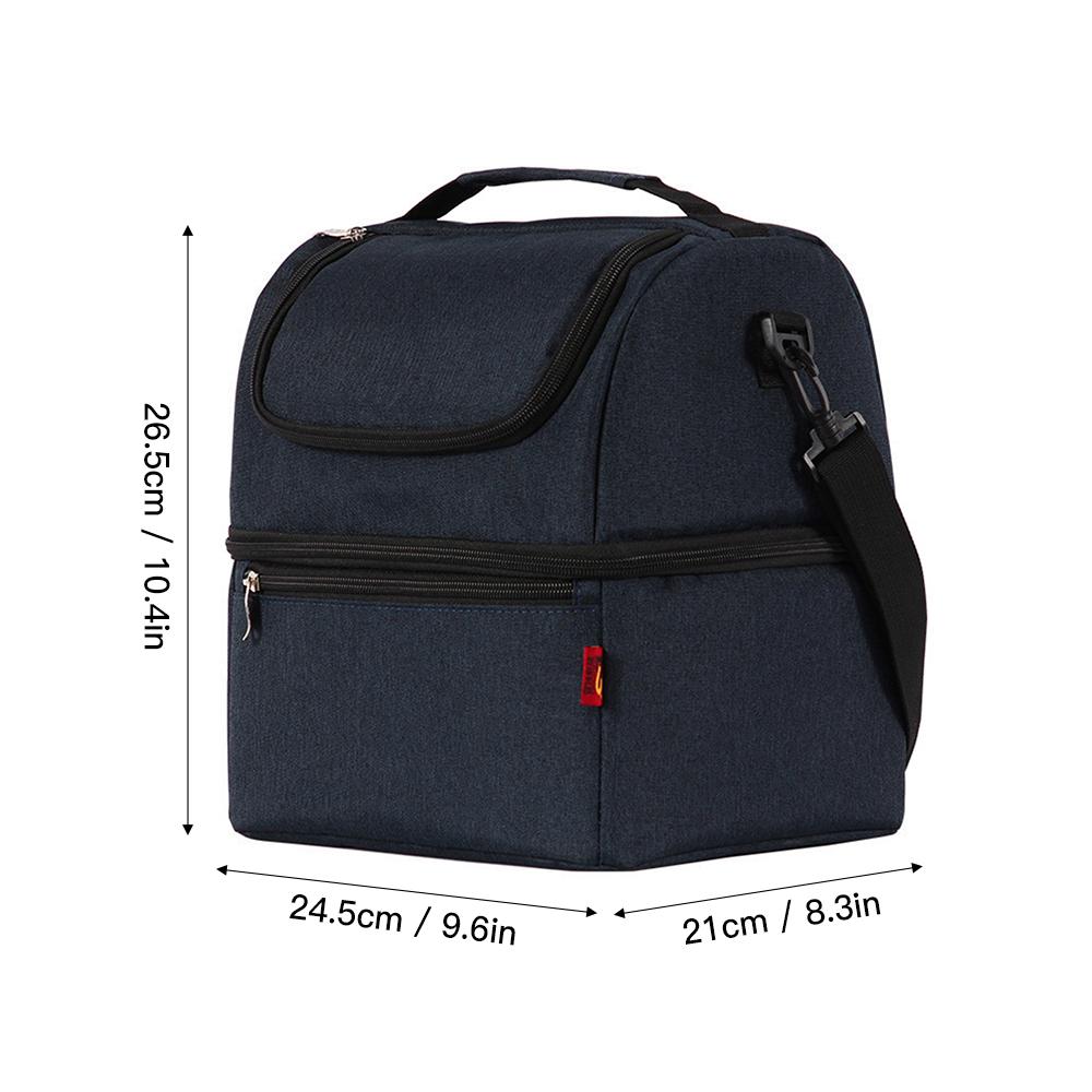Borsa Termica Per Pranzo Grande, Grigia, Unisex – Impermeabile, Isolata, Con Tracolla Regolabile E Tasche Multiple, Per Lavoro E Picnic