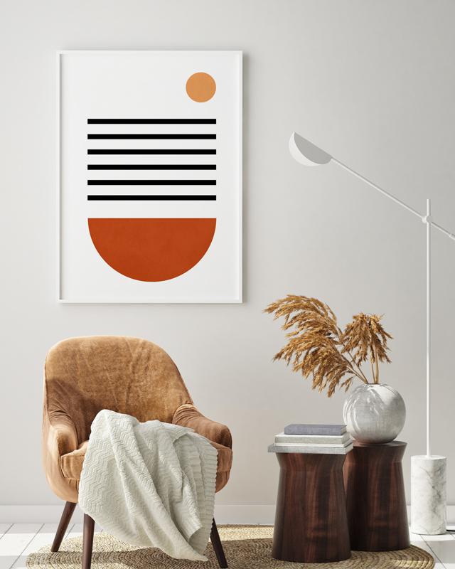 Plakat i geometrisk boho-stil