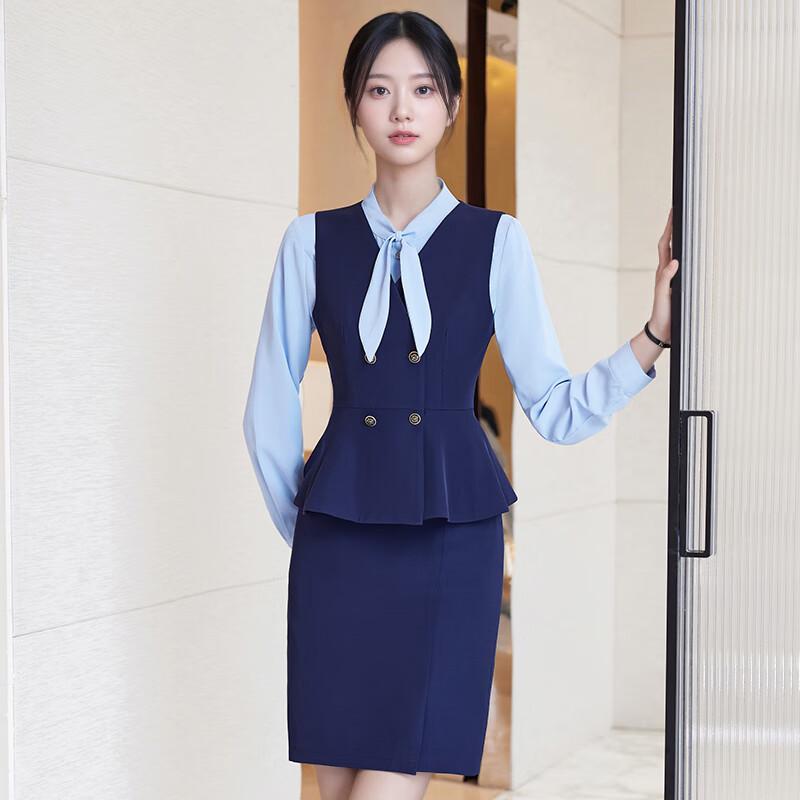 Women s Professional Vest Suit 3-Piece Set 4XL