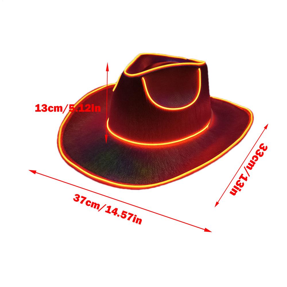Lights Cowboy Hat With LED Light Up Caps Luminous Western Cowboy Hat Pearlescent Cowgirl Hat For Dancing Party Dress Up Hats
