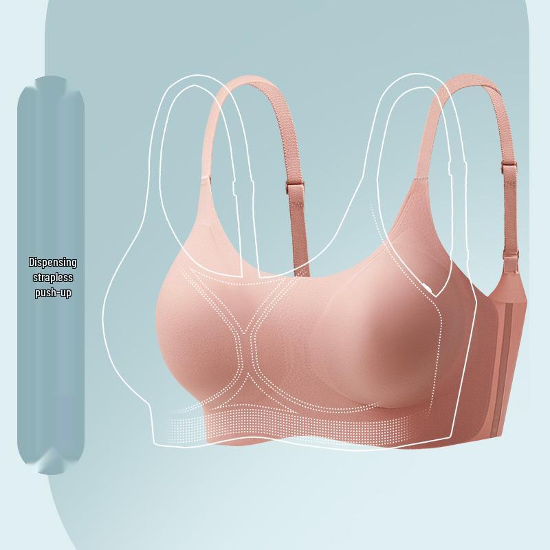 Women's Seamless Sports Bra: Thin Strap, Side Support, Anti-Sag, Fixed Cup, Plus Size, Large Bust, Beautiful Back Design