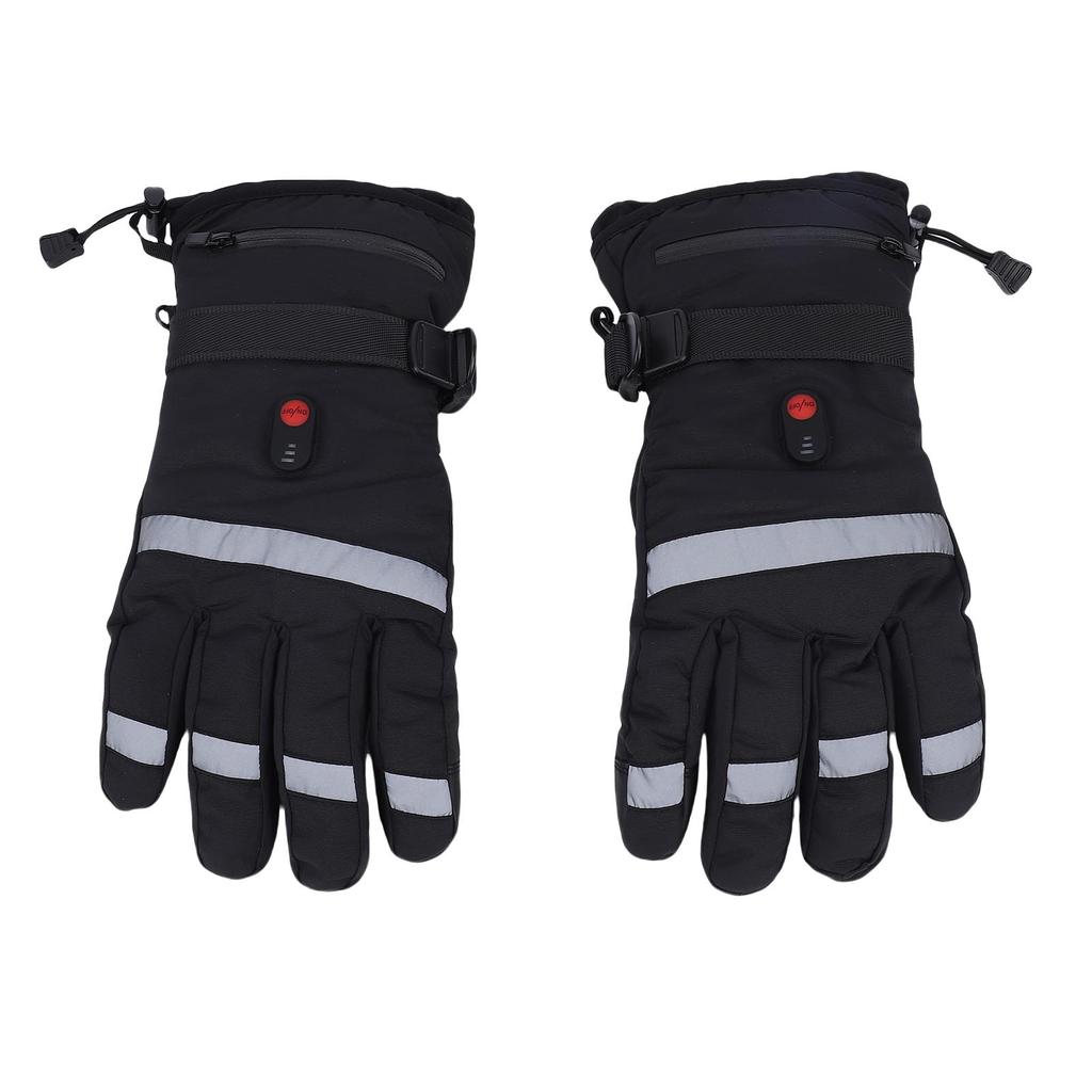 Winter Rechargeable Electric Warm Heated Gloves Men Women Battery Powered Heating Gloves with Reflective Strips for