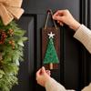 Non-Lighted Sea Glass Christmas Tree Ornament, Driftwood Christmas Hanging Decor for Wall and Wreath