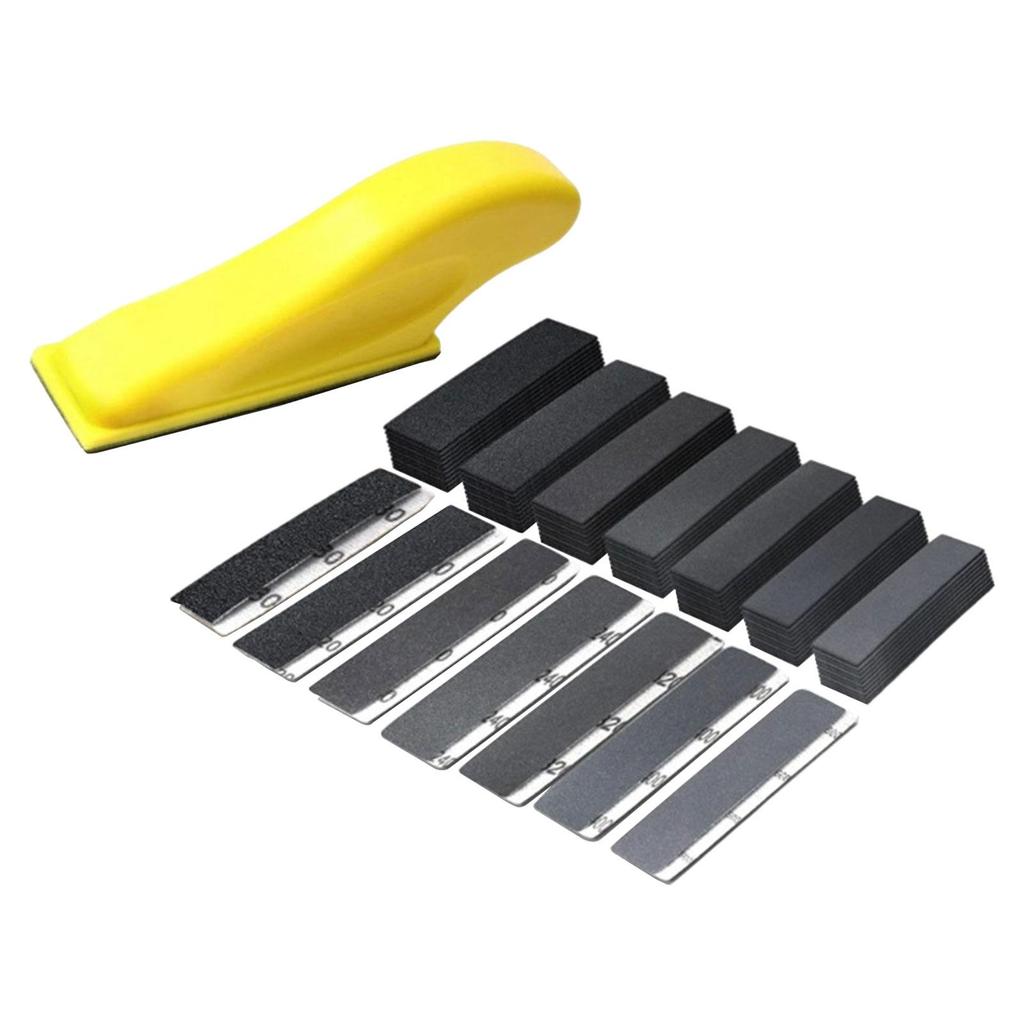 Micro Sander, Small Sanding Tool with 70Pcs Sandpaper, Hand Sanding Block for Wood Polishing