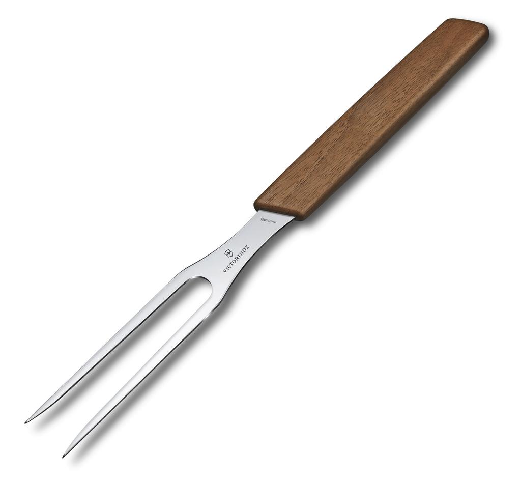 VICTORINOX Carving Swiss for Fork, 15cm, Wooden, Modern, Meat, Beef, BBQ, 6.9030.15G