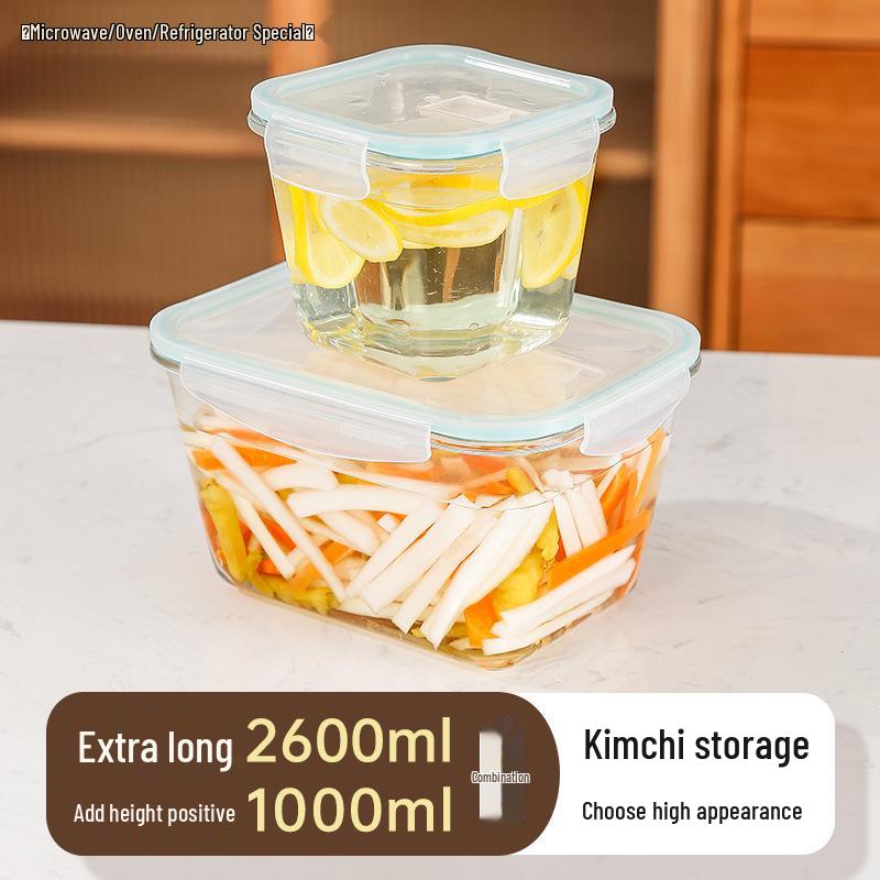 Sheng Bangrong Szklany hermetyczny pojemnik na żywność do mikrofalówki do przechowywania i utrzymywania świeżości, lunchbox na Kimchi i warzywa marynowane