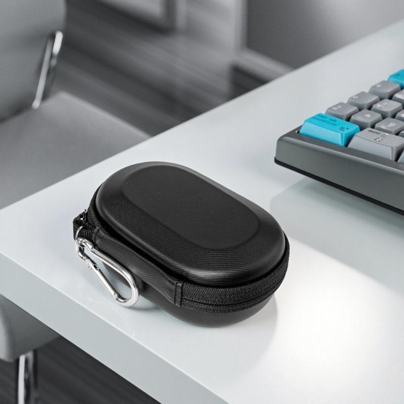 Durability Carrying Case For MX Anywhere3S Wireless Mouse Holder Box Featuring Soft Velvet Lining And Meshes Pocket