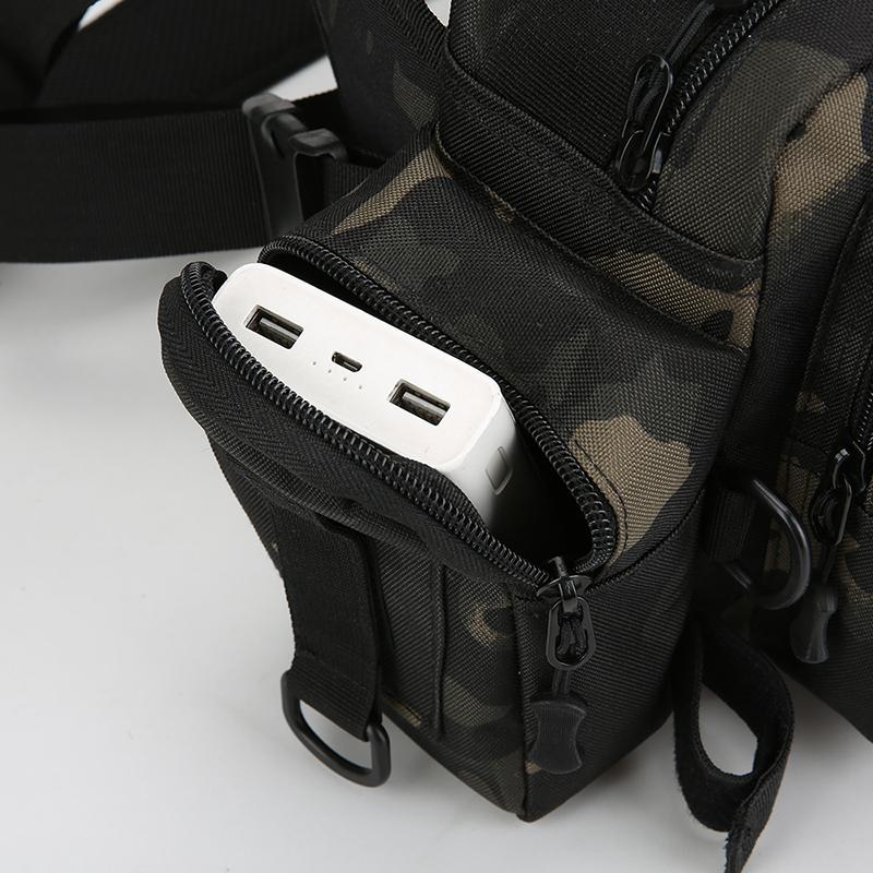 Fishing Tackle Backpack Lure Box Gear Storage Bag Fanny Pack for Men Fly Fishing Backpack with Rod Holder Sling Shoulder Bag