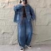 Women's Plus Size Versatile Long Sleeve Denim Jacket - Spring Collection