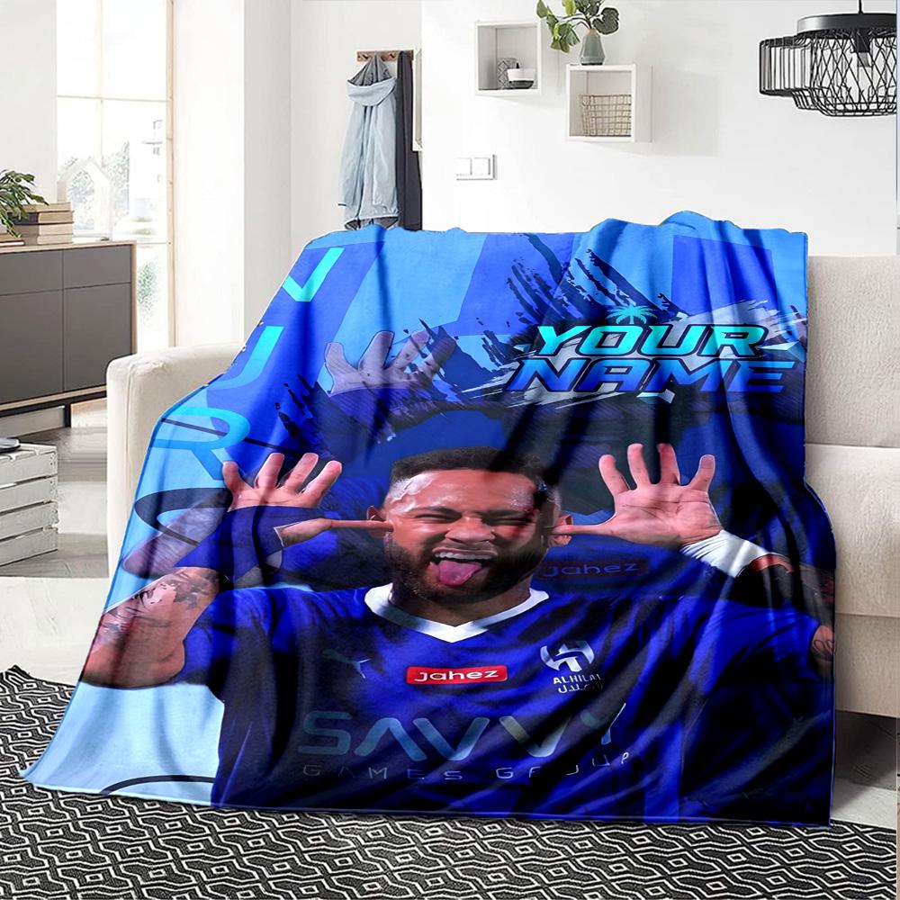 Star Neymar Personalized Name Blanket Cozy Personalized Blanket Durable Comfort Suitable for Home Decor Living Room Office Chair Bed