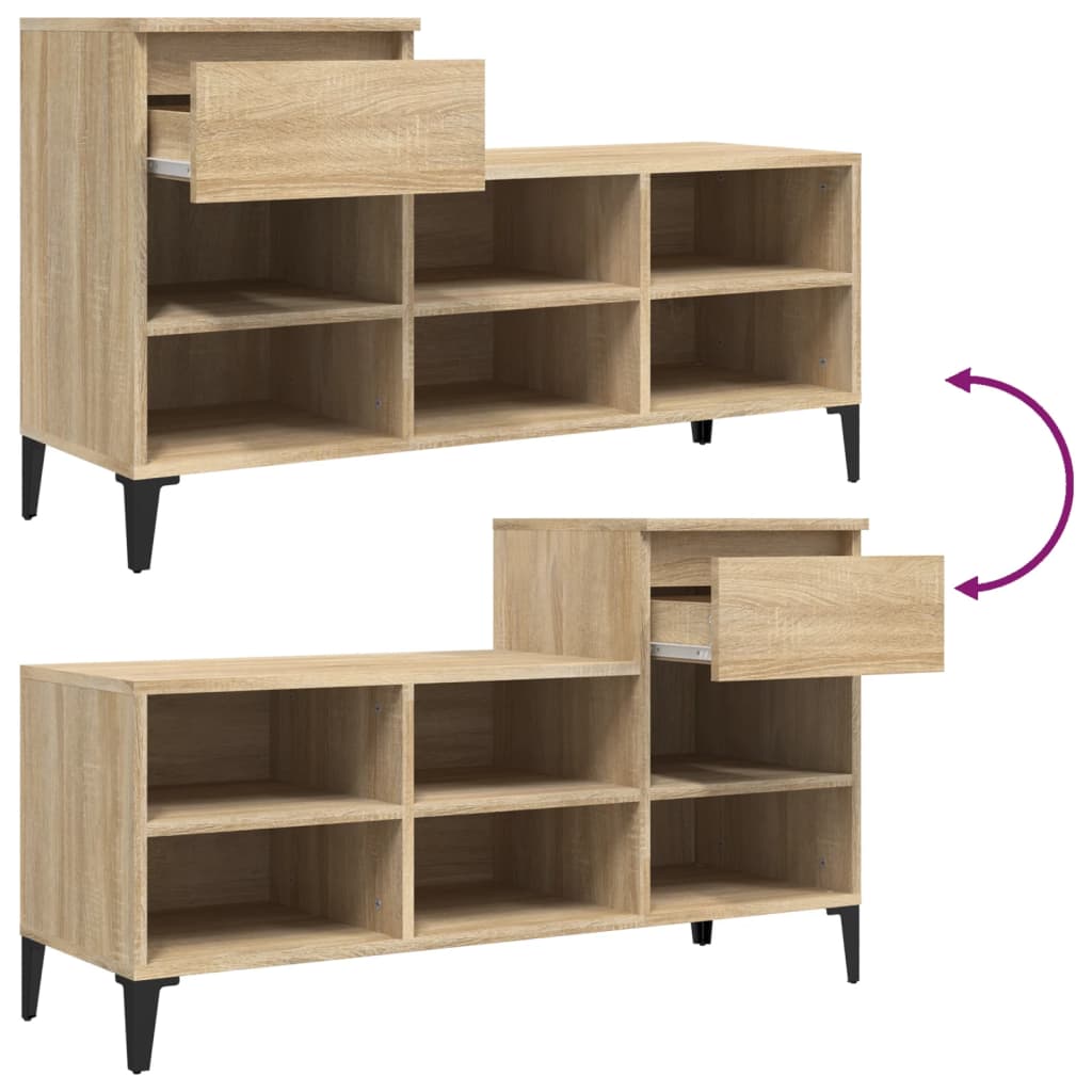 Shoe Rack Sonoma Oak 102 X 36 X 60 Cm Particleboard