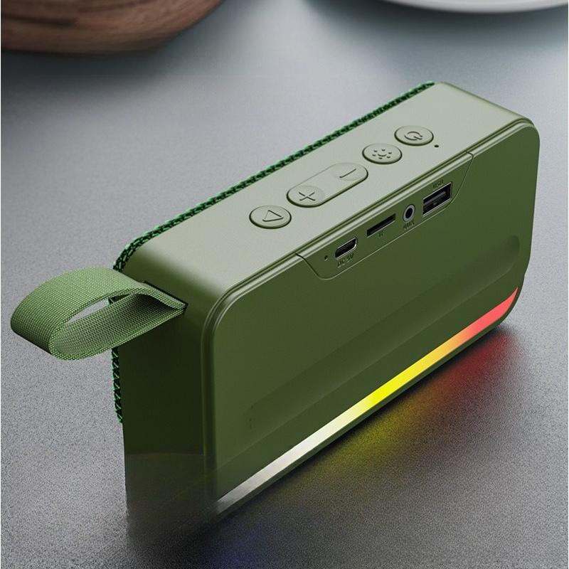 1Pc Bluetooth Speaker, Portable Wireless, with Card Slot and USB Flash Drive, Handheld RGB Light, Gift, Fabric Mini Speaker