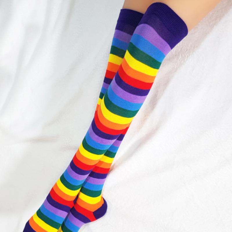 

RNOT Радужные чулки выше колена RAINBOW