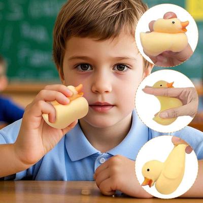 Squeeze Duck Sensory Stretchy Stress Relief Duck Hand Exercise Toys For Adults Kids Easter Basket Stuffer