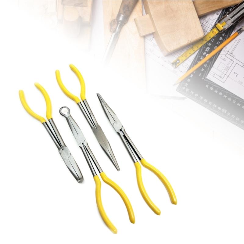 Long Reach Hose Grip Pliers 11Inches Long Nose Pliers Hose Gripper Pliers Spark Plug Boot Removal Pliers Serrated Jaw
