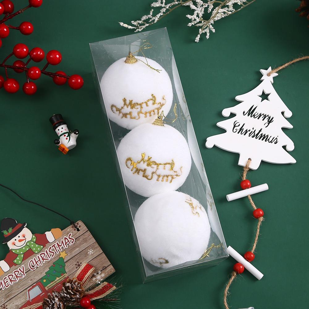 NEW Foam Christmas Hanging Balls Plastic Xmas Party Favors Xmas Tree Ornaments White Merry Christmas Decoration Christmas