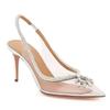 Fashion PVC Transparent Silver Clear Rhinestone High Heels Women Pumps Fashion Sling Backs Thin Heels Party Bridal Wedding Sandals Shoes