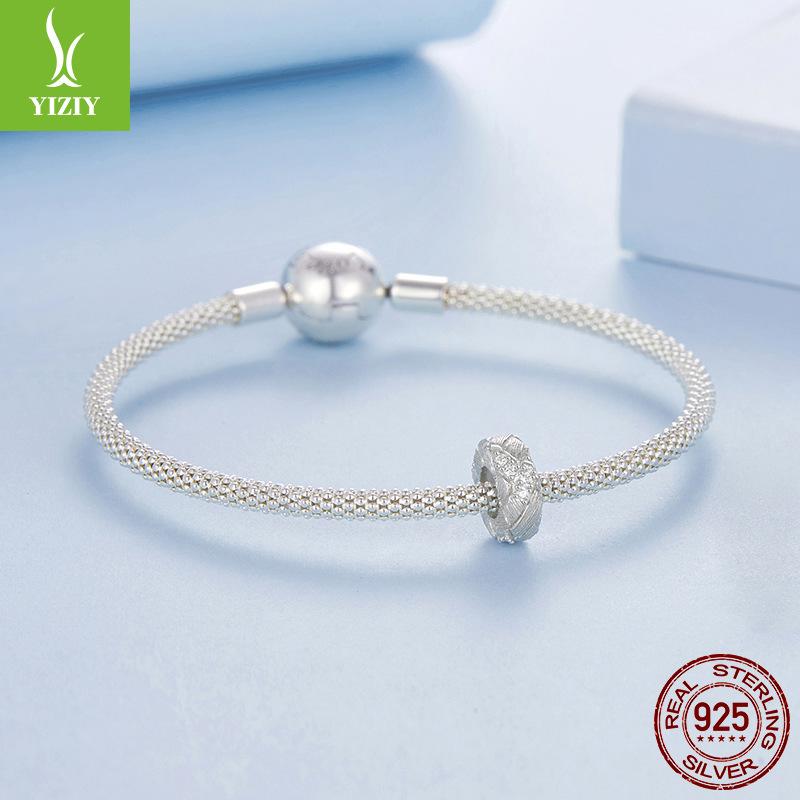 925 Sterling Silver Woven Bead Spacer Positioning, Wind Personality Diy Beaded Bracelet Accessories Are Simple And Versatile