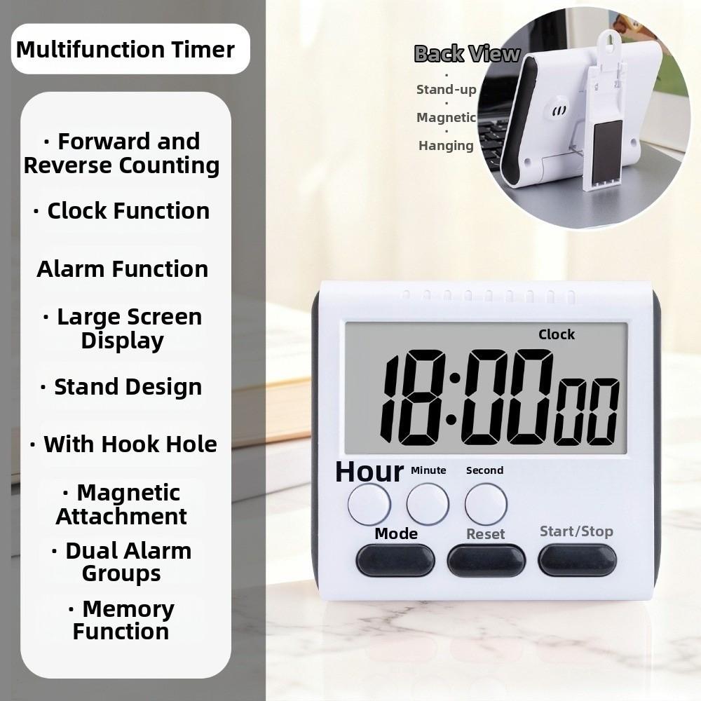 New Magnetic Kitchen Timer Back Bracket Large Display LCD Digital Timer Hangable Multifuntion Alarm Clock Kitchen Use
