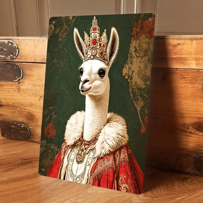 

1 piece: Royal Alpaca Retro Tin Painting, European Court Style Home Decor, Living Room, Bedroom, Study, Wall Art Plaque, Creativ (as the picture,20x30cm)