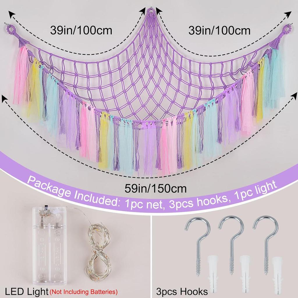 Large Plush Toy Hammock Net for Stuffed Animal Storage In Children's Bedrooms