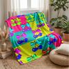 Cherries and Bows Pattern Blanket Personalized Name Flannel Blanket Soft Cozy Plush Throw for Sofa Bed Lightweight Home Decor
