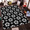 Black and White Floral Pattern Carpet with Circular Accents, Modern Style Suitable for use as an anti-slip for living room bedroom sofas