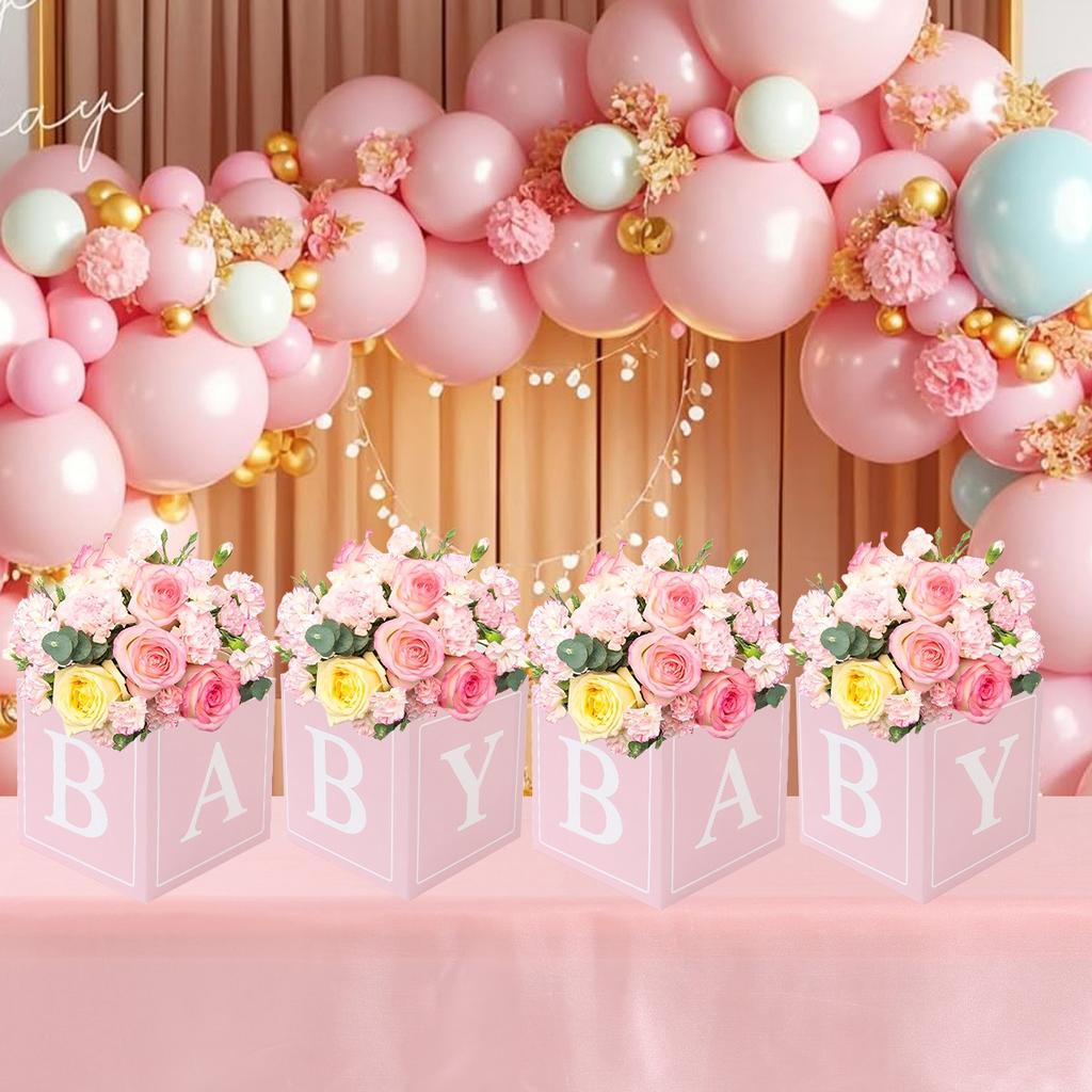 Caixas de Flores para Presente Aniversário Decoração de Festa Revelação de Gênero para Casa Caixa de Balões de Flores Feliz Aniversário Suprimentos para Festa Chá de Bebê