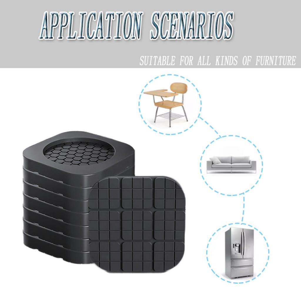 4/8PCS Anti-vibration Foot Pad Rubber Pad Non-slips  Mute Damper Bracket Universal Washing Machine Refrigerator Furniture Foot Pad