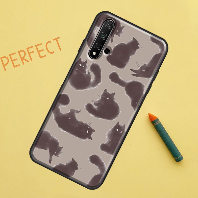 

Черные кошки чернила милый питомец ведьма искусство для Huawei Nova 10 9 SE 11 Pro 12i 11i 8i Y60 Y70 Y90 Y61 Y91 Y72 Y73 P20 P40 P30 Lite Чехол Huawei Nova 10