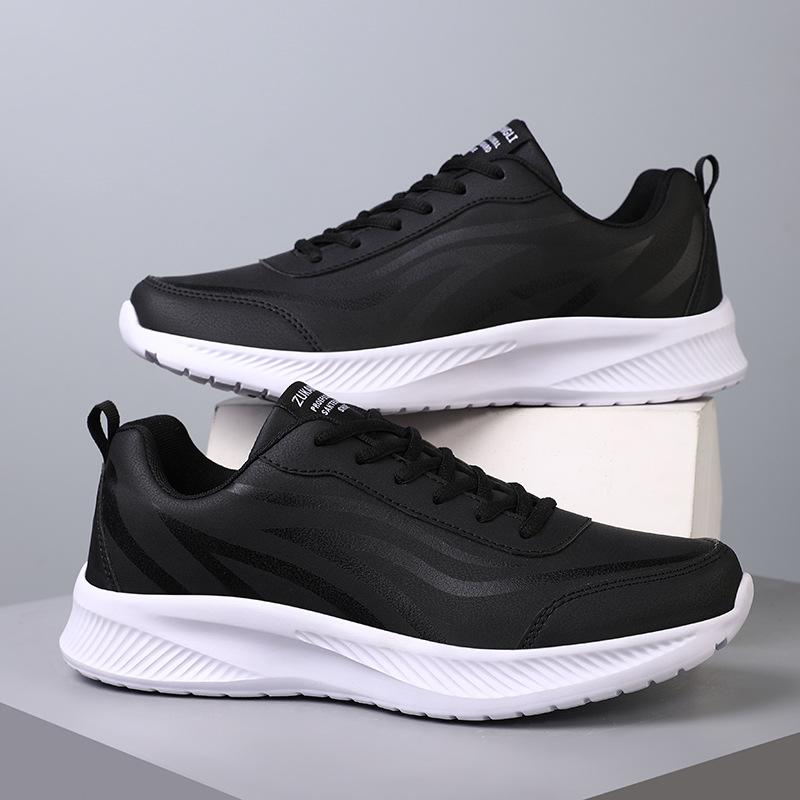 Foreign Trade Xiyin Large Size Lightweight Soft Sole Men's Sneakers Leather Surface Waterproof Casual Running Shoes Men's Shoes Spot