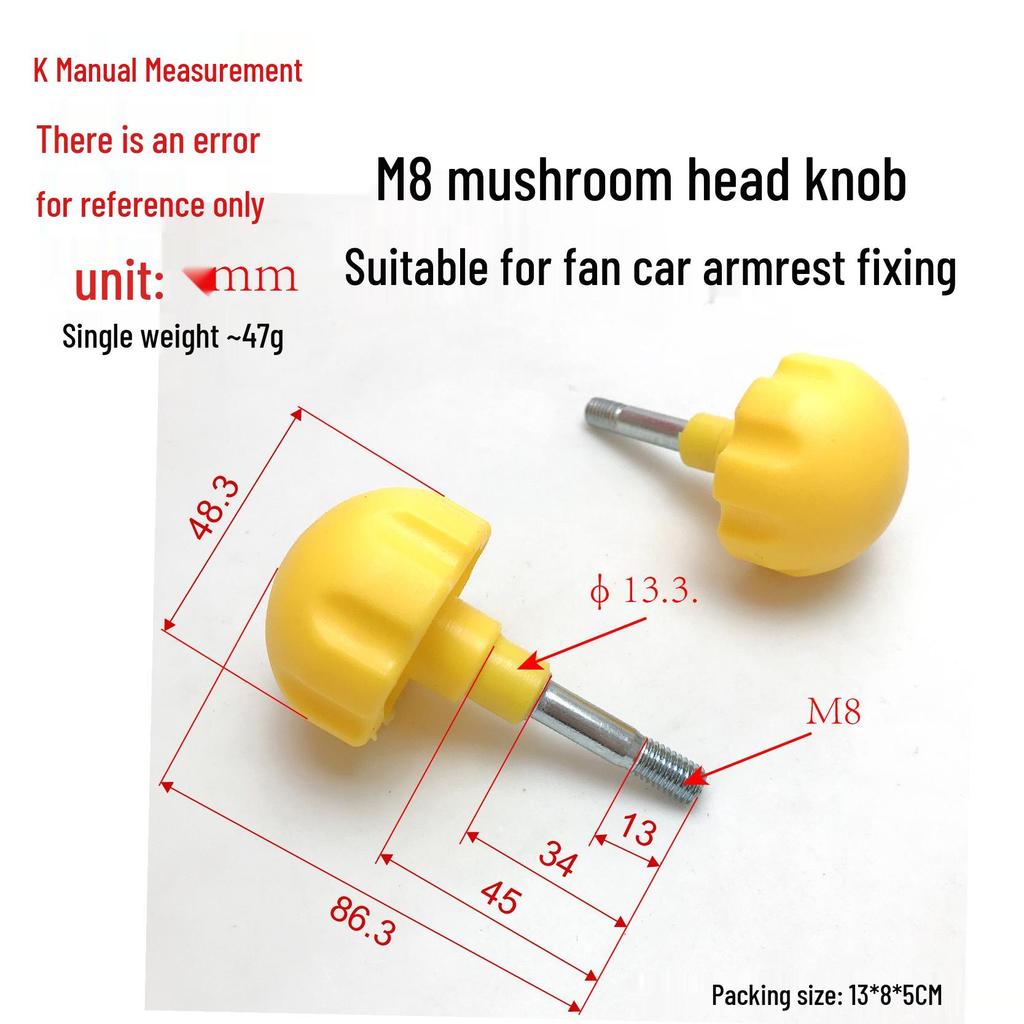 Fan Car M8 Hand-Tightening Bolt with Plastic Knob Handle Screw