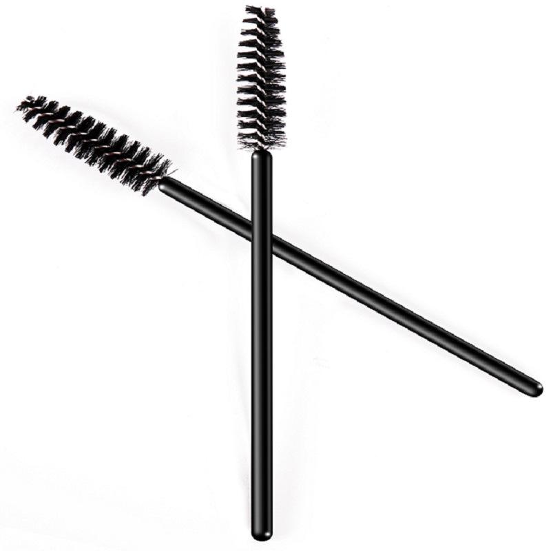 50er-Pack Spiral-Wimpern- und Augenbrauenbürsten: Schwarze Plastik-Make-up-Werkzeuge zum Graften.