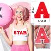 Roaring Sky 7cm Chenille Patch: Red Letters On White, A-Z Alphabet Bag Decoration.